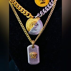 Gold and Silver Versace Medusa Pendant(Great Shape)